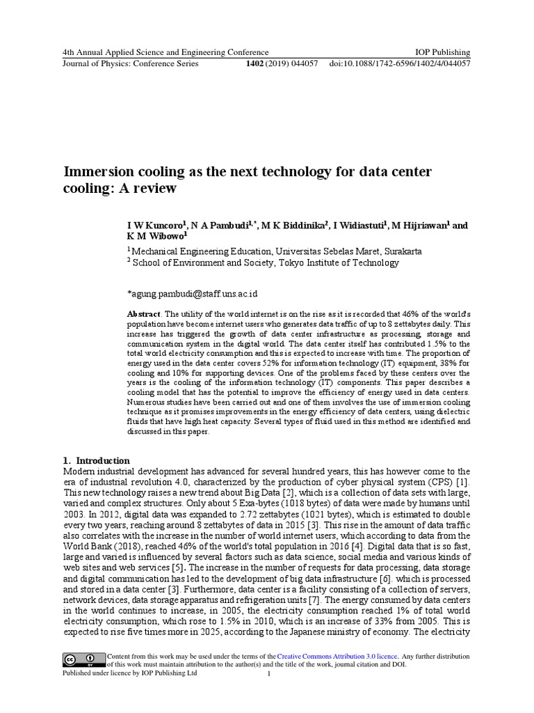 Immersion Cooling As The Next | PDF | Data Center | Computing