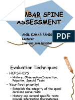 Lumbar Assessment and SPL Tests