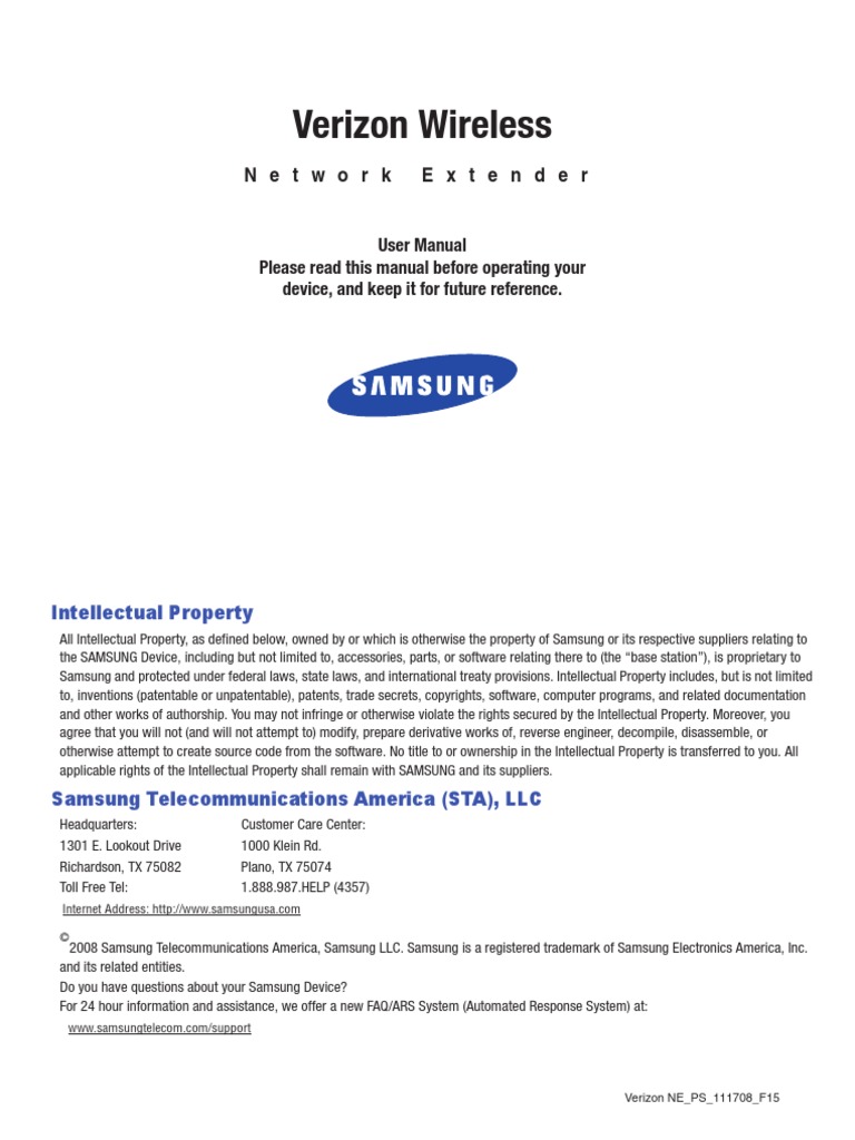 Verizon Wireless: Network Extender | PDF | Base Station | Radio Frequency