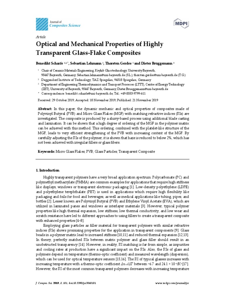 Optical and Mechanical Properties of Highly Transp PDF