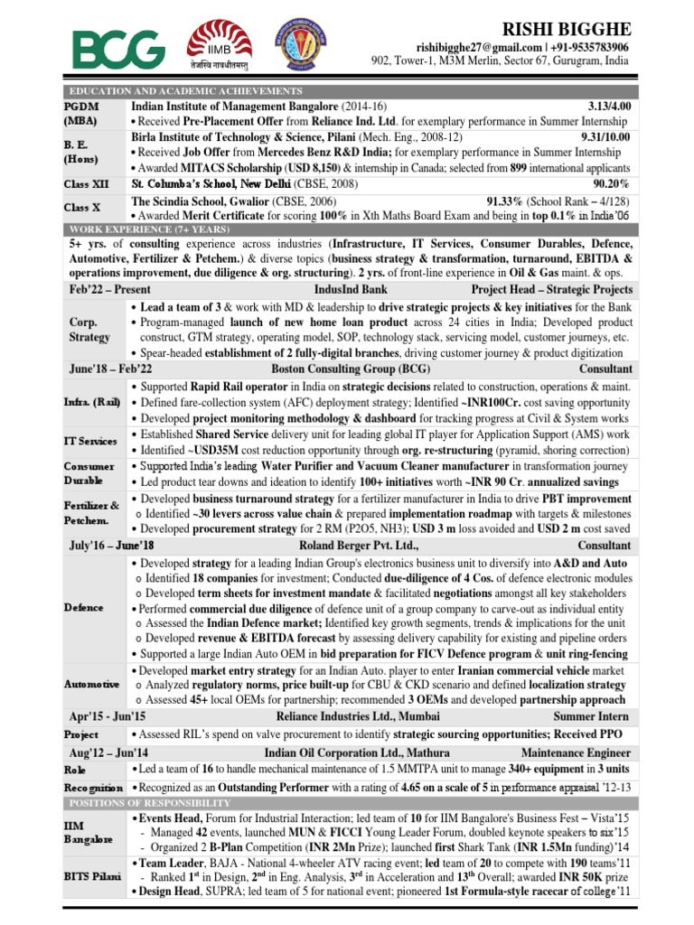 Rishi Bigghe: Education and Academic Achievements | PDF | Business ...
