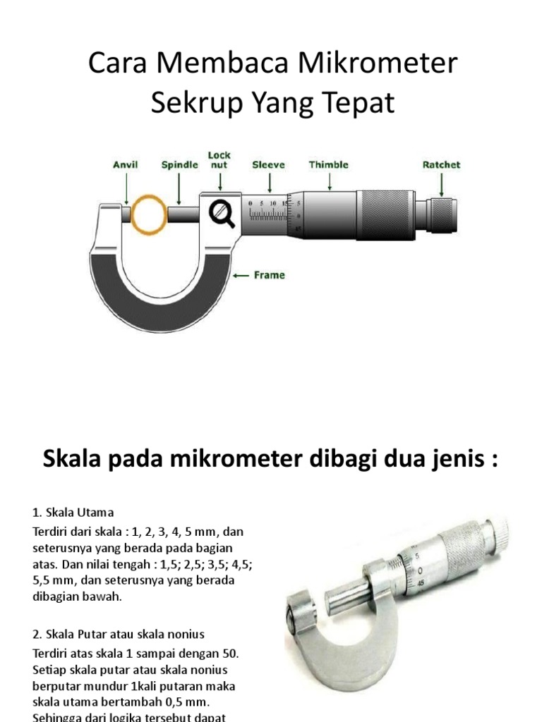 Cara Membaca Mikrometer Sekrup Yang Tepat PDF