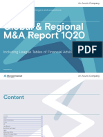 Global & Regional M&A Report 1Q20: Including League Tables of Financial Advisors