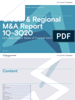 Global & Regional M&A Report 1Q-3Q20: Including League Tables of Financial Advisors