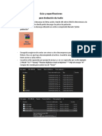 Guía y Especificaciones para Grabación de Audio