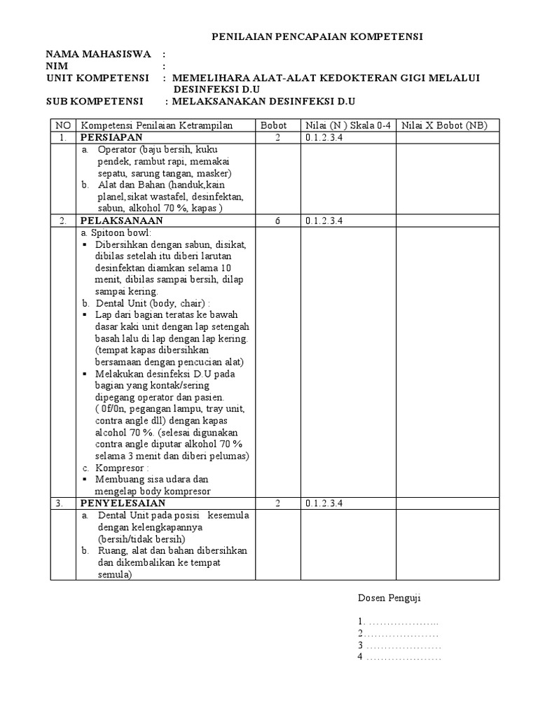 Lembar Penilaian PIS (PA) | PDF