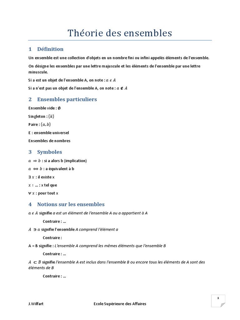 Théorie Des Ensembles Download Free PDF Ensemble (Mathématiques