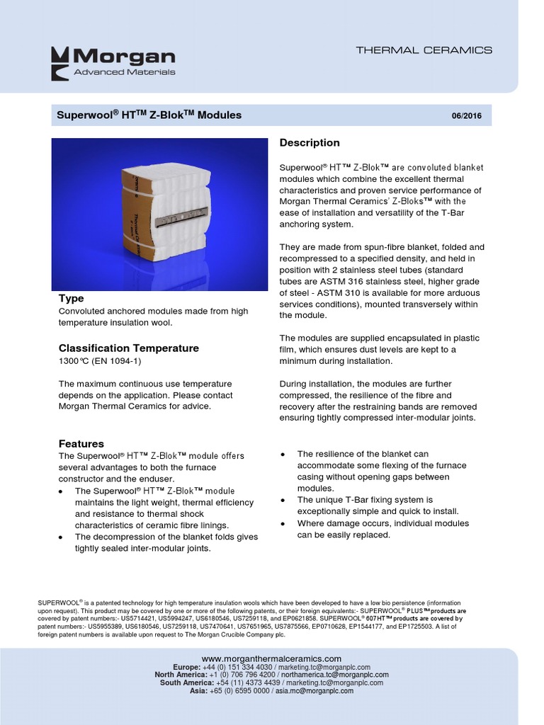 Superwool HT Z-Blok Modules | PDF | Stainless Steel | Building Engineering