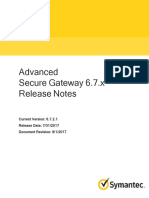 Advanced Secure Gateway 6.7.x Release Notes: Current Version: 6.7.2.1 Release Date: 7/31/2017 Document Revision: 8/1/2017