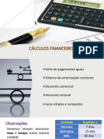 Cálculos financeiros: séries de pagamentos, juros e descontos