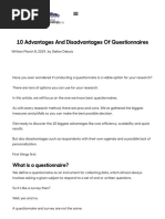 10 Advantages and Disadvantages of Questionnaires - Survey Anyplace