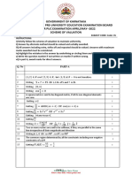 Karnataka PUC II Math Exam 2022 Scheme of Valuation