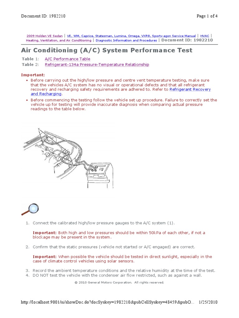 VE Air Conditioning Performance Tests PDF