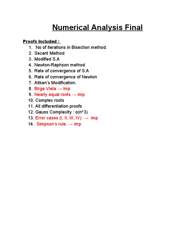 Numerical | PDF