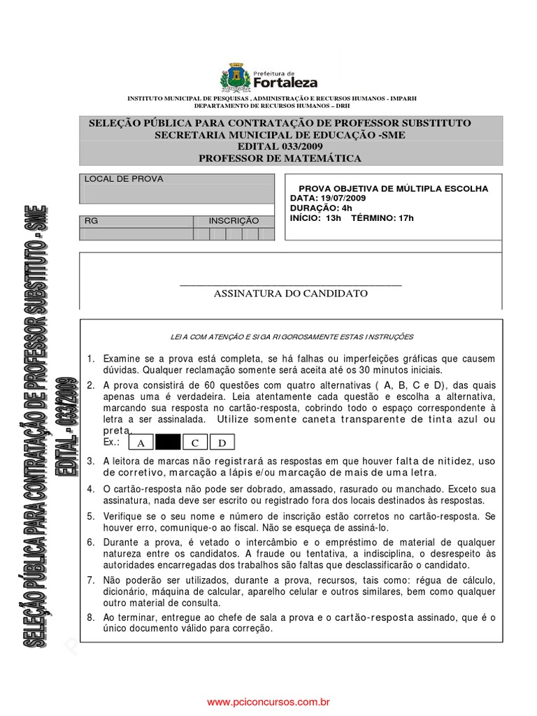 Seleção para Professor Substituto 2009 | PDF | Pedagogia | Sociologia