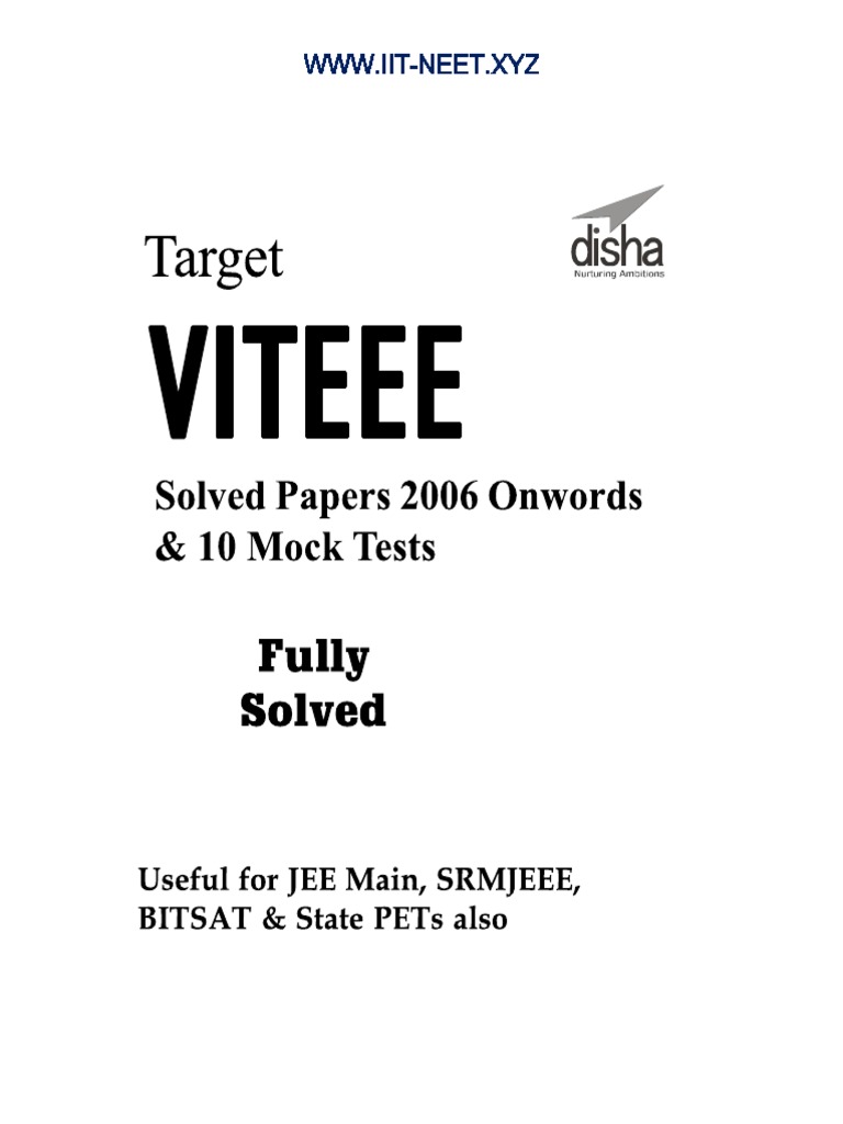 (PDF) Download Disha Target VITEEE 2021 Past 14 Years (2019 2006