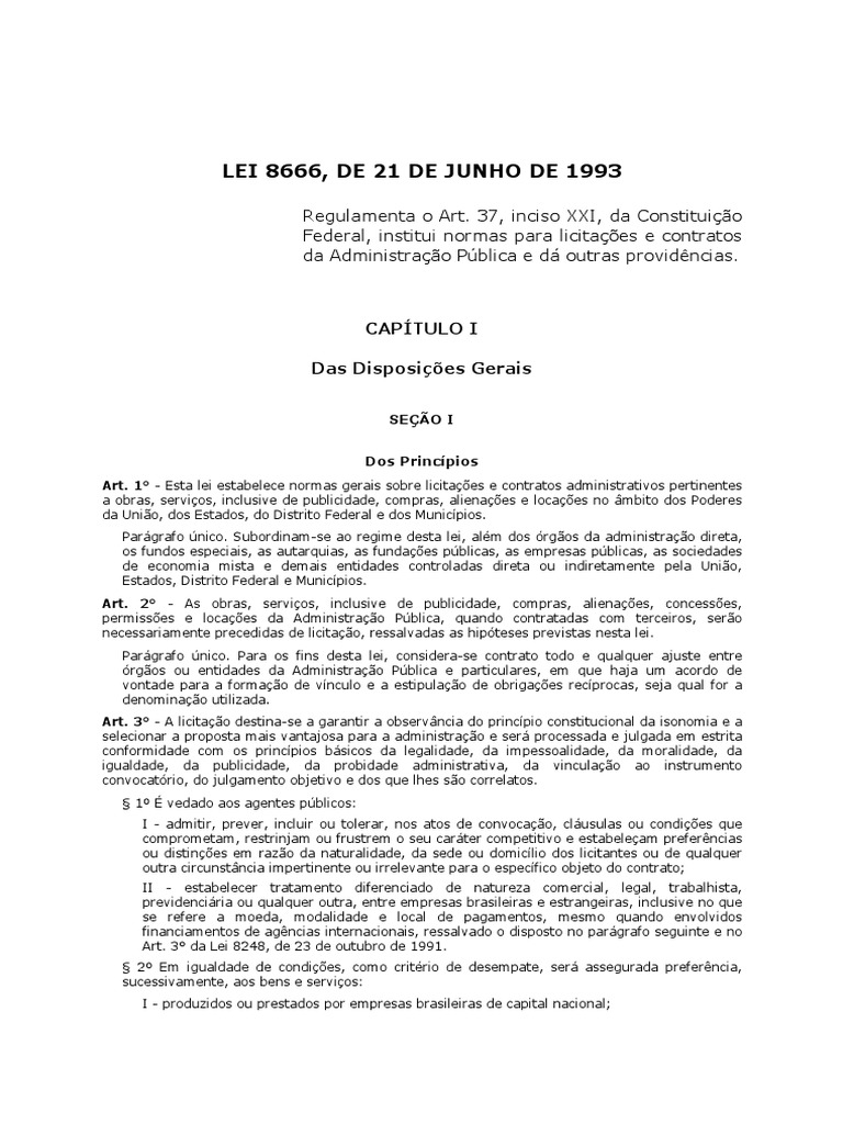Lei 8666 | PDF