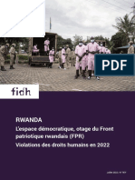 FIDH - Rwanda L'espace Démocratique, Otage Du Front Patriotique Rwandais (FPR) Violations Des Droits Humains en 2022
