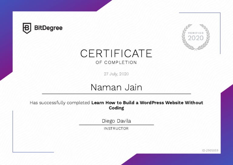 Bitdegree Certificate 939713 | PDF