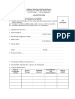 College of Statistical and Actuarial Sciences: Application Form