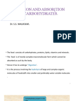 DIGESTION AND ABSORPTION OF CARBOHYDRATES