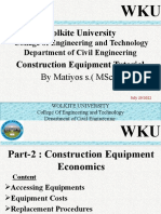 Wolkite University Construction Equipment Tutorial: Collage of Engineering and Technology Department of Civil Engineering