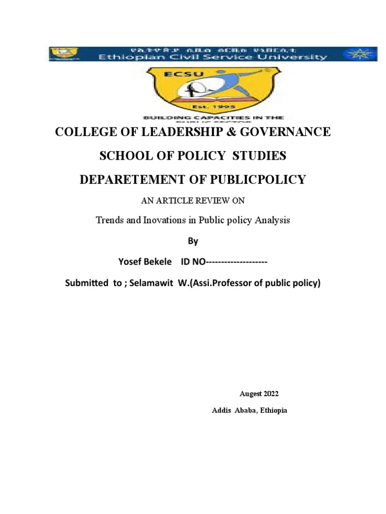 Trends in Public Policy Analysis | PDF | Cost–Benefit Analysis | Meta ...