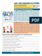 Trabajos Importantes Espanol PDF Worksheet Jobs Spanish