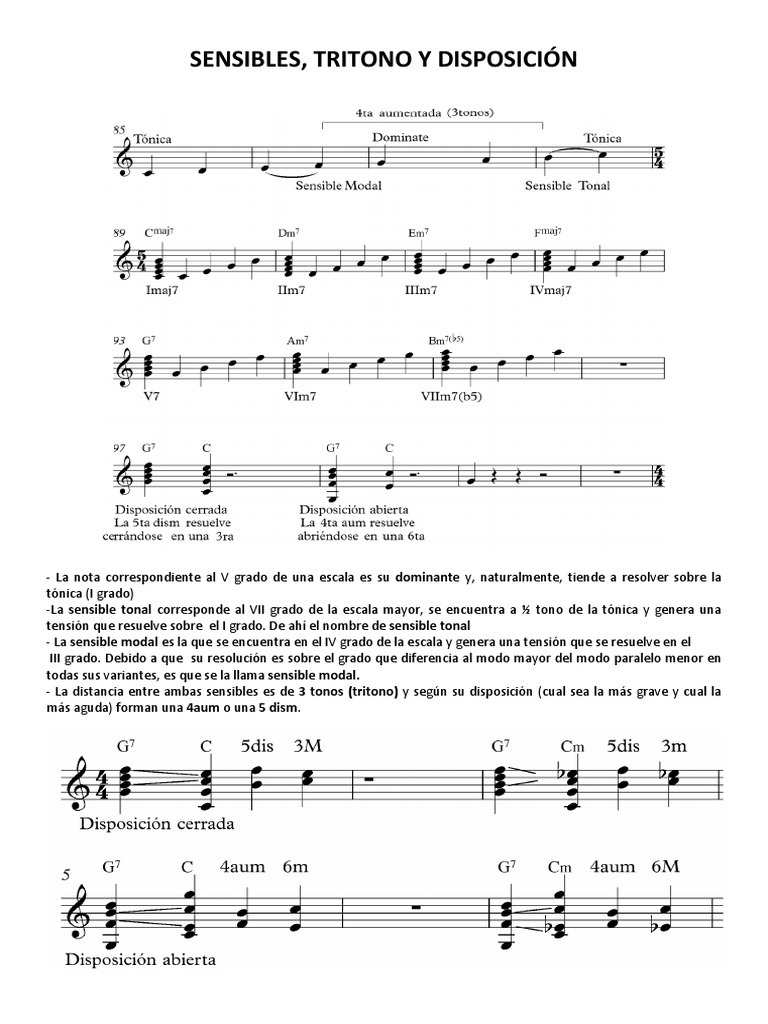 Sensibles Tonales y Modales en Música | PDF