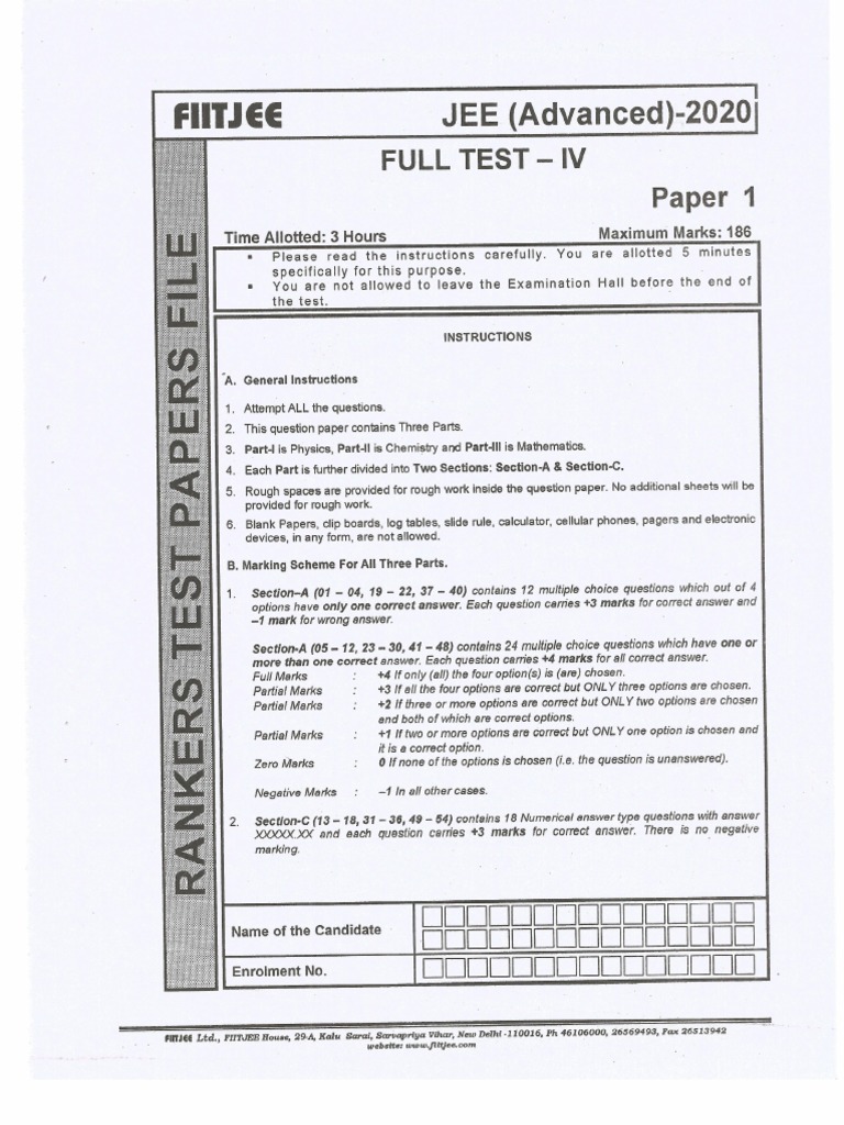 Full Test-4-Paper-1 | PDF