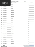 Converting Metric Weights: Answer Key