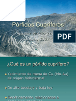 Pórfidos Cupríferos: Auxiliar Metalogénesis Otoño 2007
