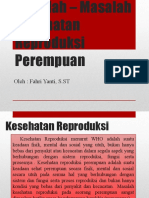 Masalah - Masalah Kesehatan Reproduksi Perempuan