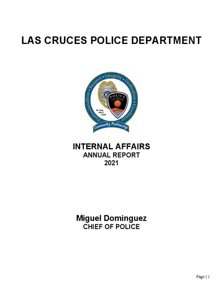 Las Cruces Police Internal Affairs Report 2021 | PDF | Police | Complaint