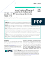 Variations in Disease Burden of Laryngeal Cancer Attributable To Alcohol Use and Smoking in 204 Countries or Territories, 1990 - 2019