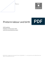 NICE Preterm Labour and Birth 2022