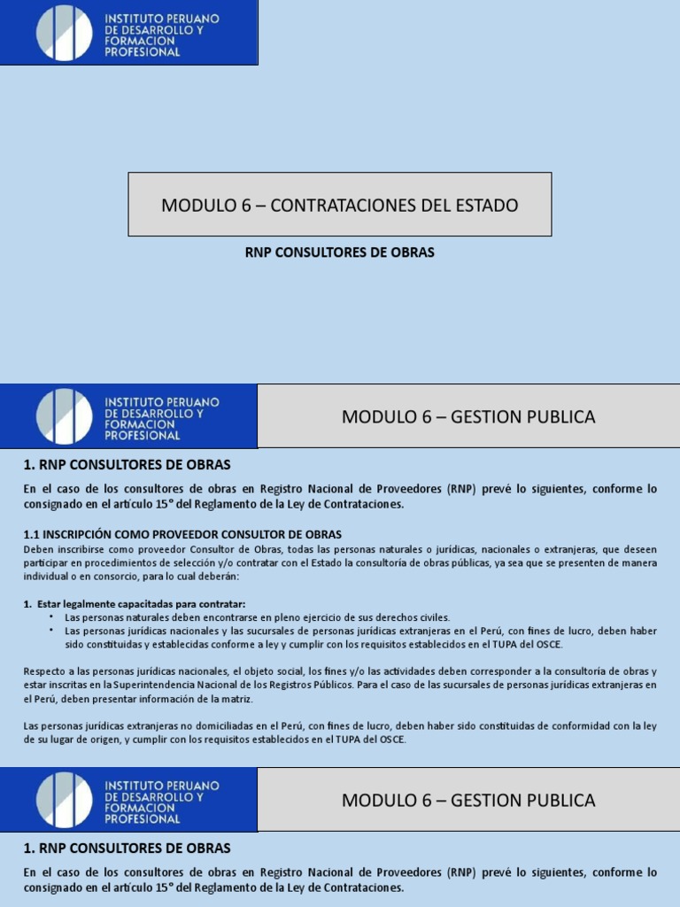 Inscripción RNP Consultores de Obras | PDF | Ingenieria Eléctrica | Riego