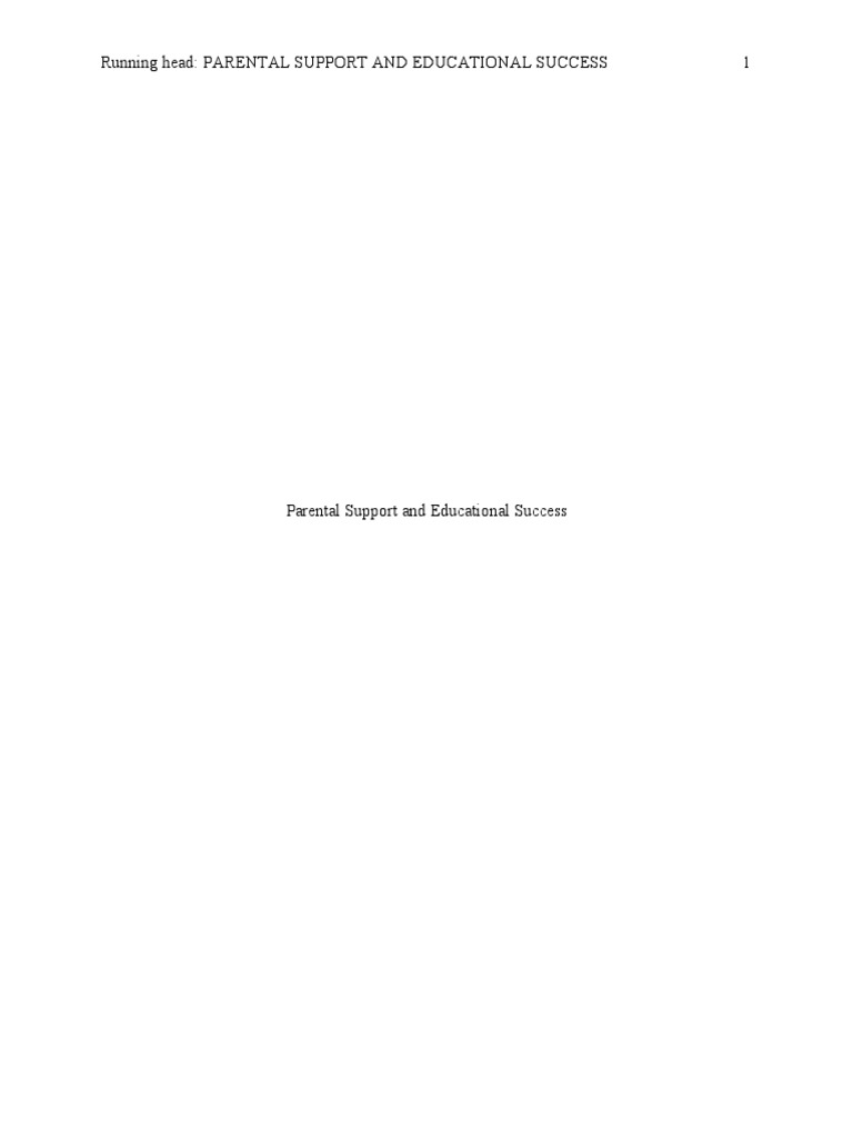 Parental Support and Educational Success | PDF | Teachers | Child ...