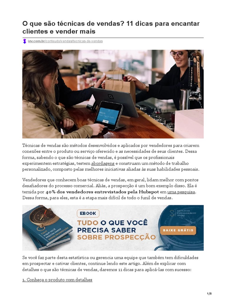 O Que São Técnicas de Vendas 11 Dicas para Encantar Clientes e Vender ...