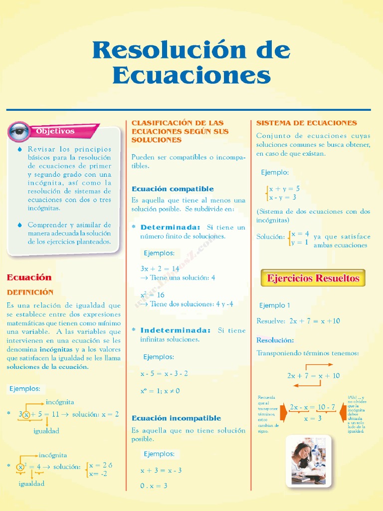 Ecuaciones Quinto Grado de Primaria PDF