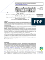 Critical Variables and Constructs in The Context of Project Management: Importance-Performance Analysis