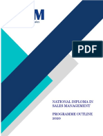 National Diploma in Sales Management Programme Outline 2020