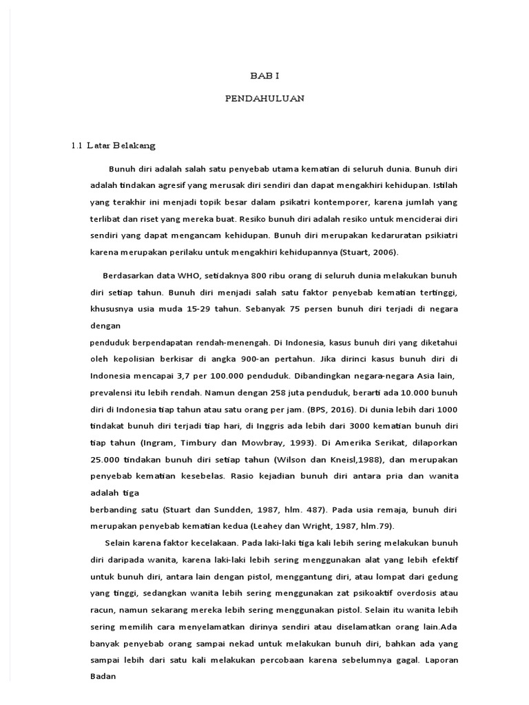 Asuhan Keperawatan Jiwa pada Klien dengan Resiko Bunuh Diri | PDF