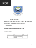 Jimma University Jimma Institute of Technology School of Computing Department of Information Technology Seminar Project