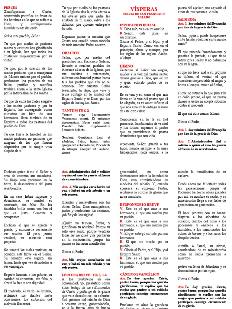 Fiesta de San Francisco Solano | PDF | Cristo (título) | Oración