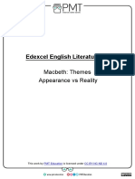 Edexcel English Literature GCSE: Macbeth: Themes Appearance Vs Reality