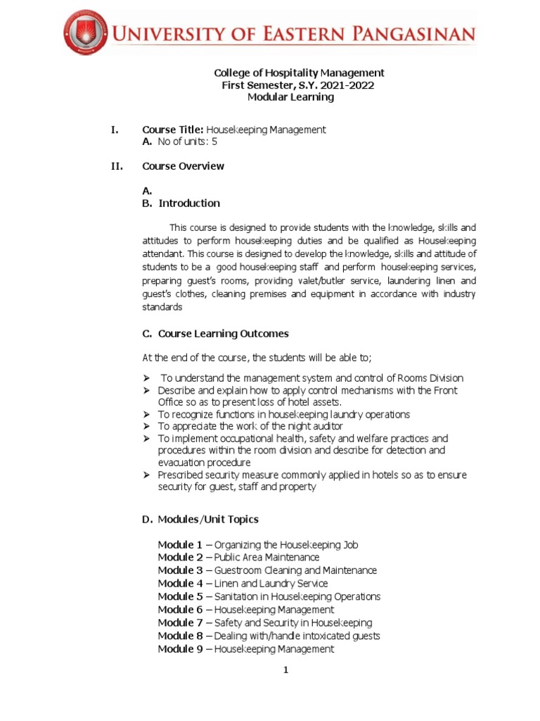 Housekeeping Module PDF | PDF | Vacuum Cleaner | Housekeeping