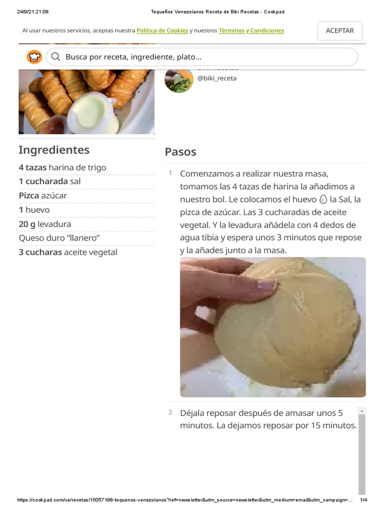 Tequeños Venezolanos Receta de Biki Recetas - Cookpad | PDF | Nutrición |  Dieta y nutrición