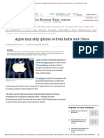 Apple May Ship Iphone 14 From India and China - The Economic Times