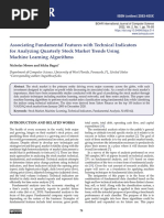 Associating Fundamental Features with Technical Indicators for Analyzing Quarterly Stock Market Trends Using Machine Learning Algorithms